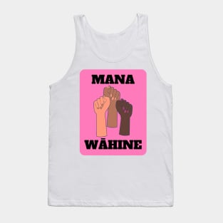 mana wāhine strong woman hands pink design Tank Top